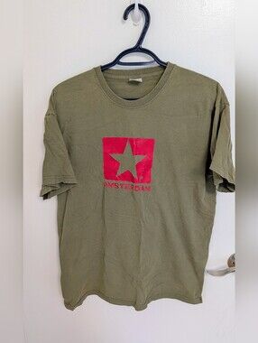Amsterdam" Graphic Tee - Olive Green - Men's Size Large